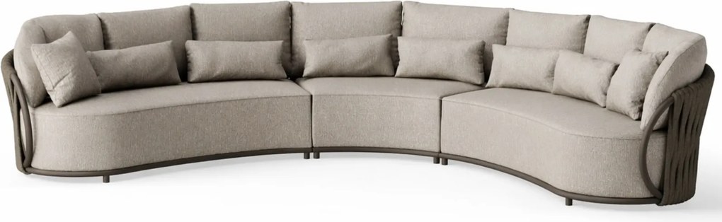 Vivaro hoek loungeset 3 delig Bronze | Misty rope | Pebble Desert Bouclé SUNS