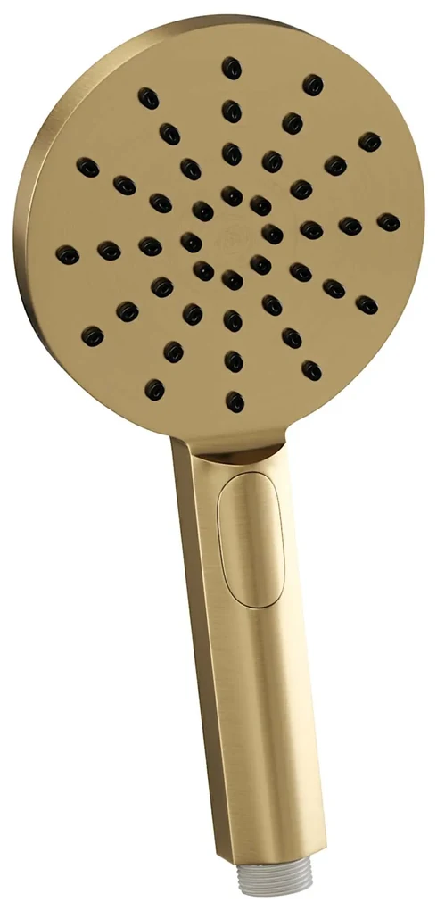 Brauer Gold Carving complete inbouw regendouche set 22 met 30cm douchekop, gebogen muurarm, 3 standen handdouche en glijstang geborsteld messing PVD