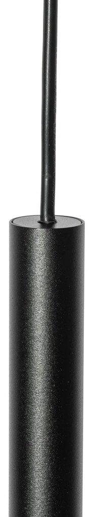 Modern railsysteem met 5 hanglampen zwart 1-fase - Iconic Frini