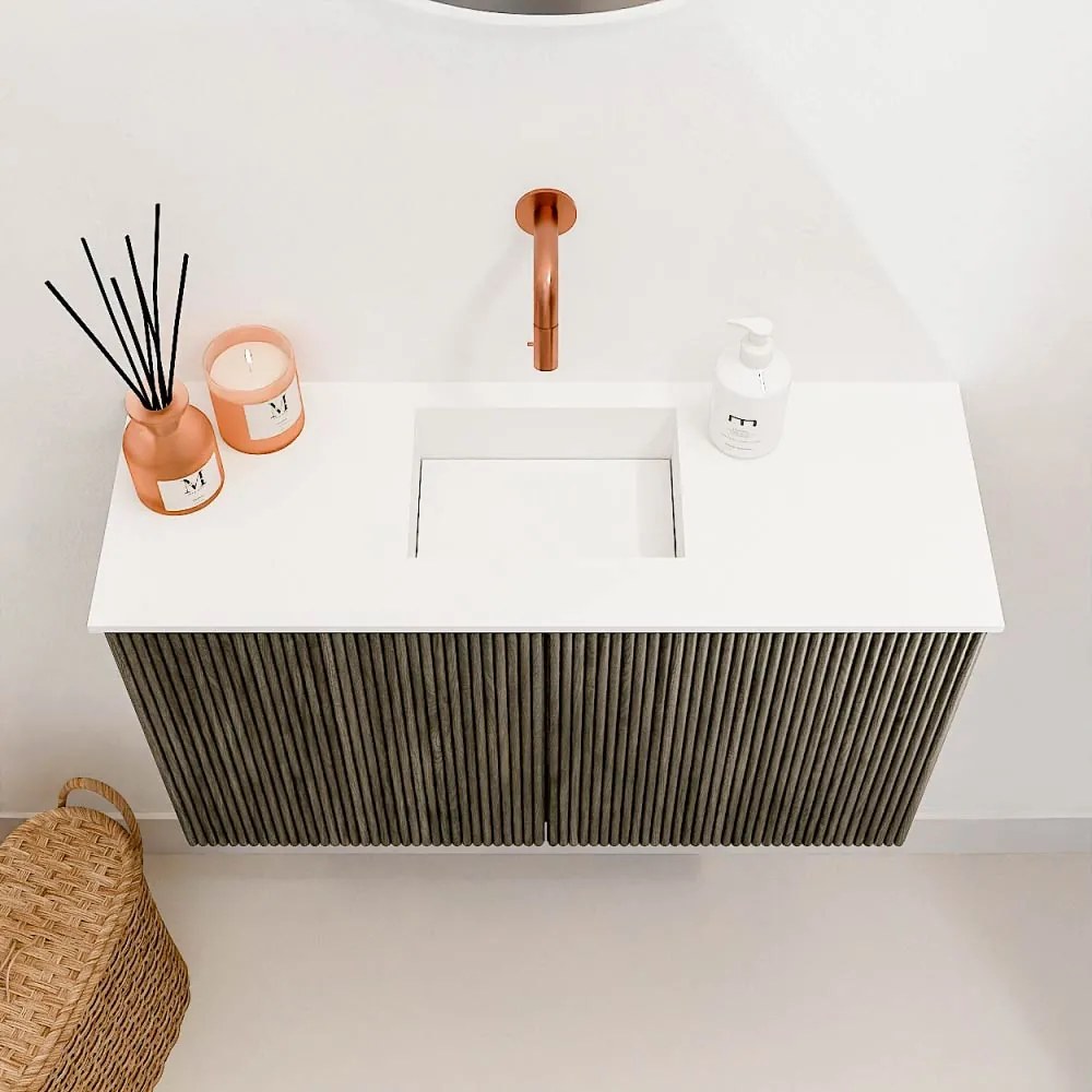 Mondiaz Joya 70cm toiletmeubel shadow met wastafel faye midden zonder kraangat talc