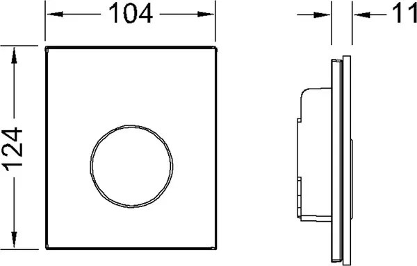 TECE Loop urinoir drukplaat glas zwart toets glans chroom