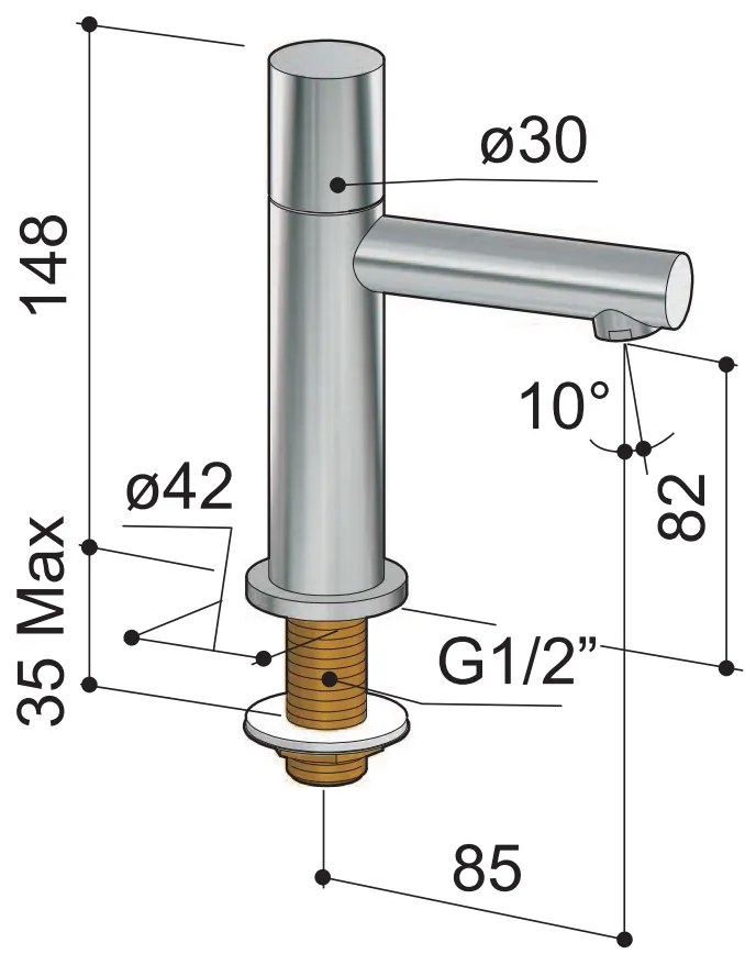 Hotbath Dude V001 fonteinkraan geborsteld nikkel