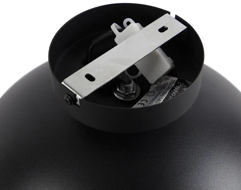 Industriële plafondlamp zwart met goud 28 cm - Magnax