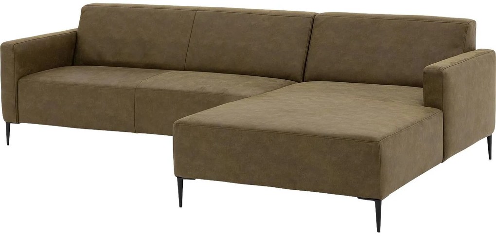 Goossens Key West groen, micro leer, 3-zits, modern design