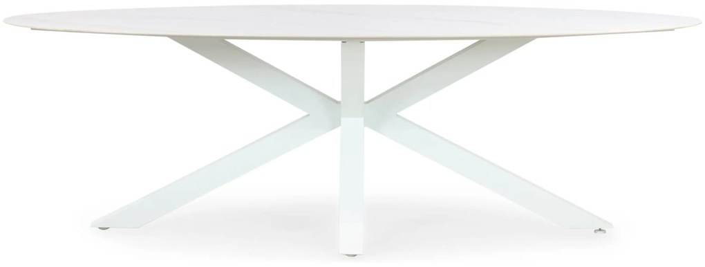 Dining Tuintafel ovaal 240 x 107 cm Wit Santika Ellisse
