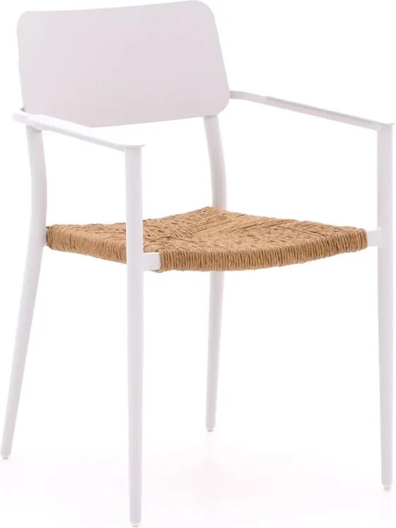 Dining tuinstoel | Bellagio Cino | Wicker (vlechtwerk) | Wit | Stapelbaar | Kees Smit Tuinmeubelen