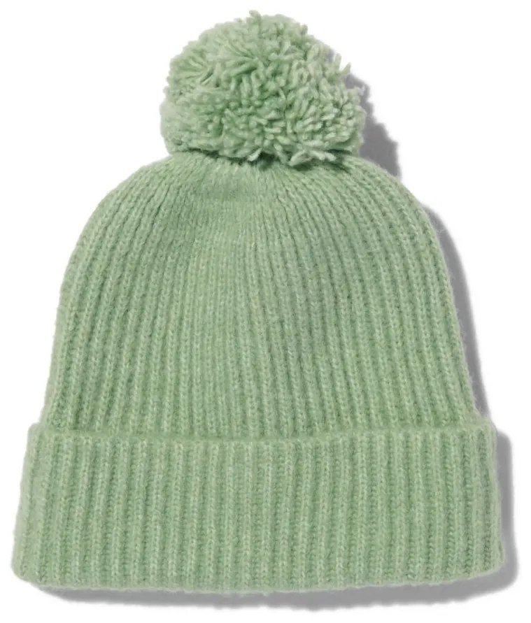 HEMA Kindermuts Gebreid Met Pompon Mintgroen (mintgroen)