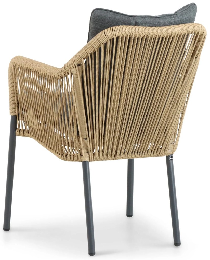 Tuinset Ronde Tuintafel 4 personen 125 cm Aluminium/Rope Taupe  De Laan Projects