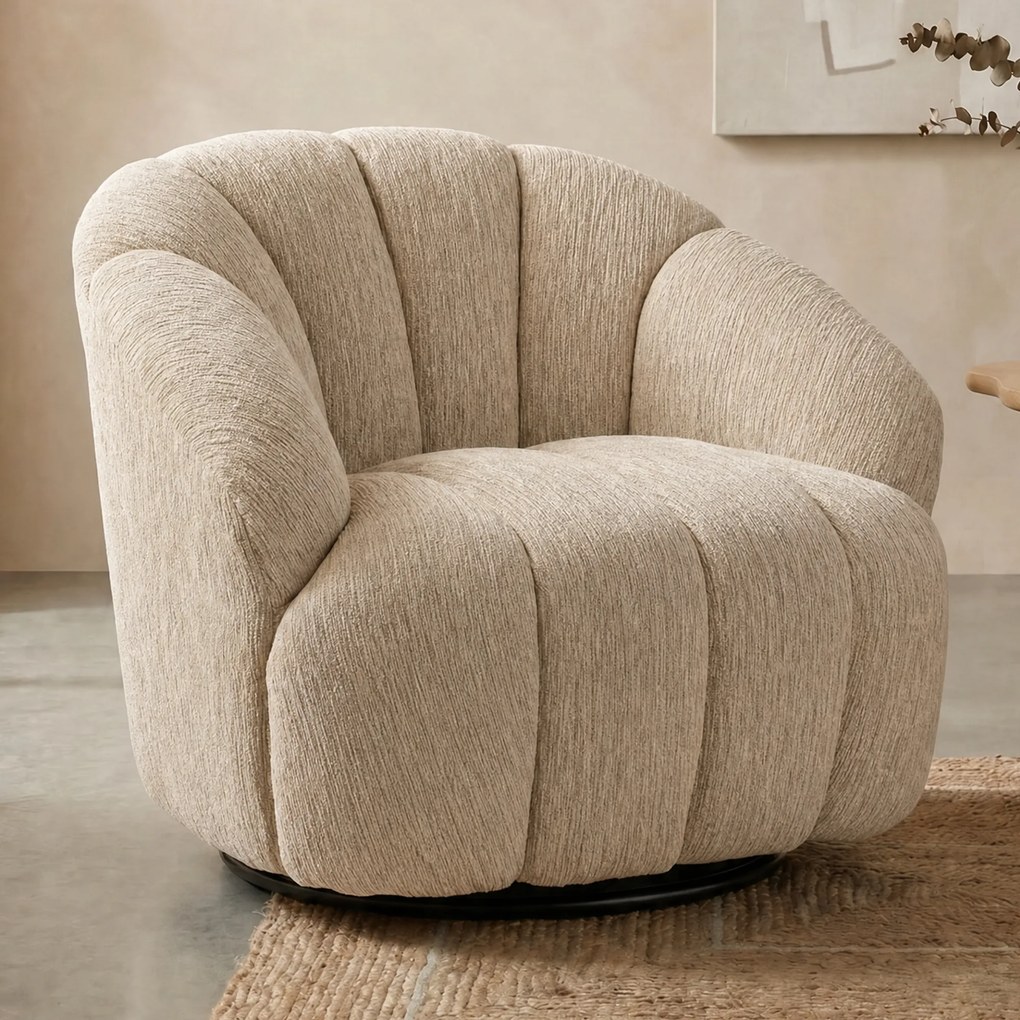 Schelpvormig Fauteuil Taupe