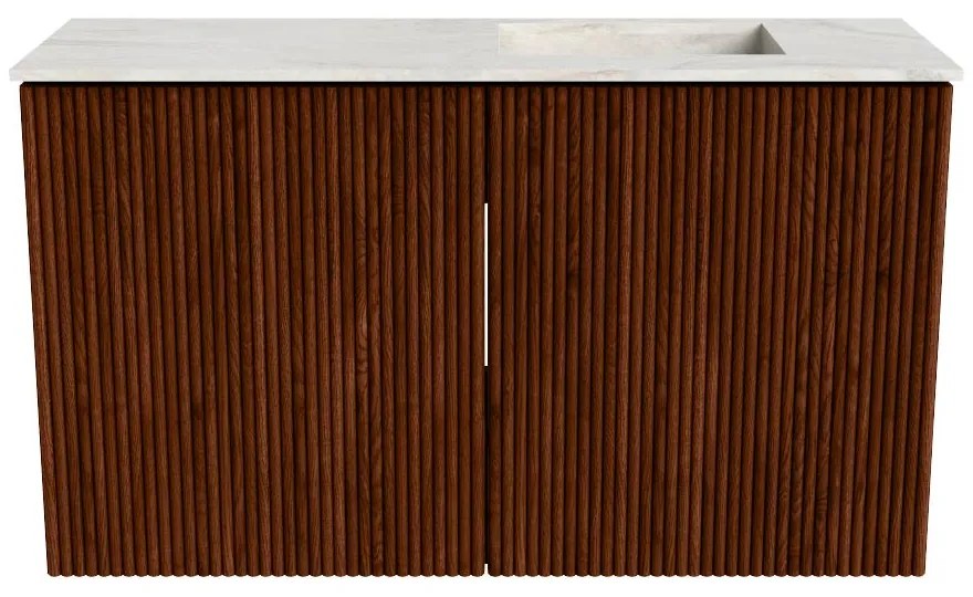 Mondiaz Joya DLux 70cm toiletmeubel ruby met wastafel faye rechts zonder kraangat ostra