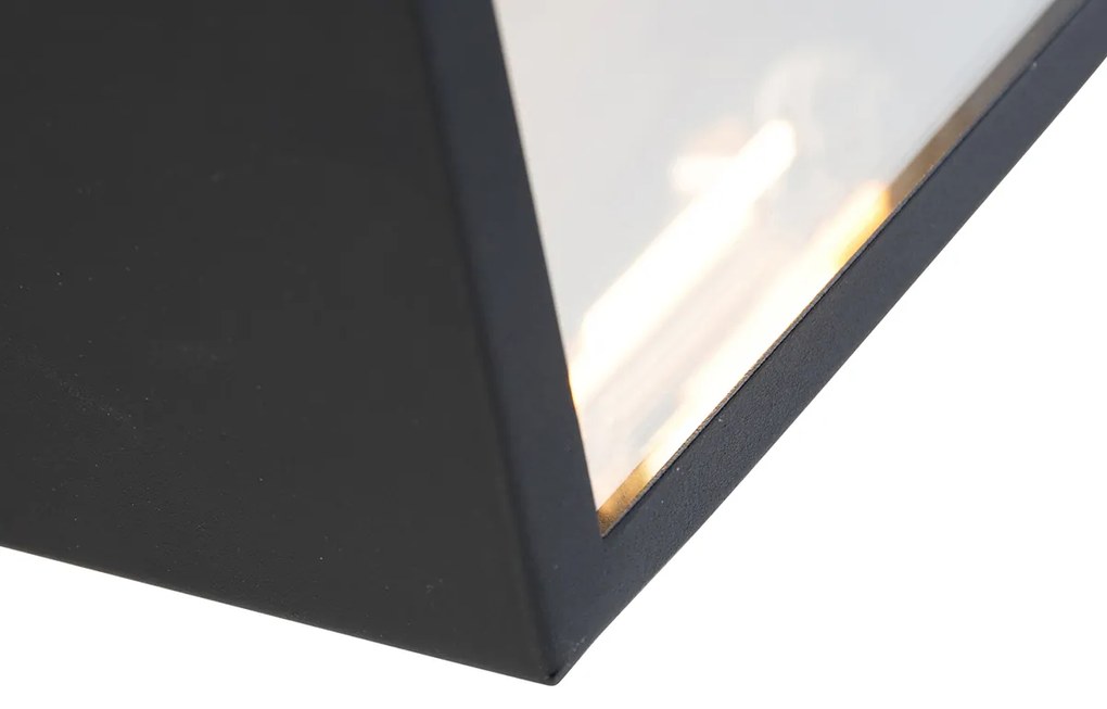 Smart buiten wandlamp zwart met glas incl. Wifi ST64 - Rotterdam Long