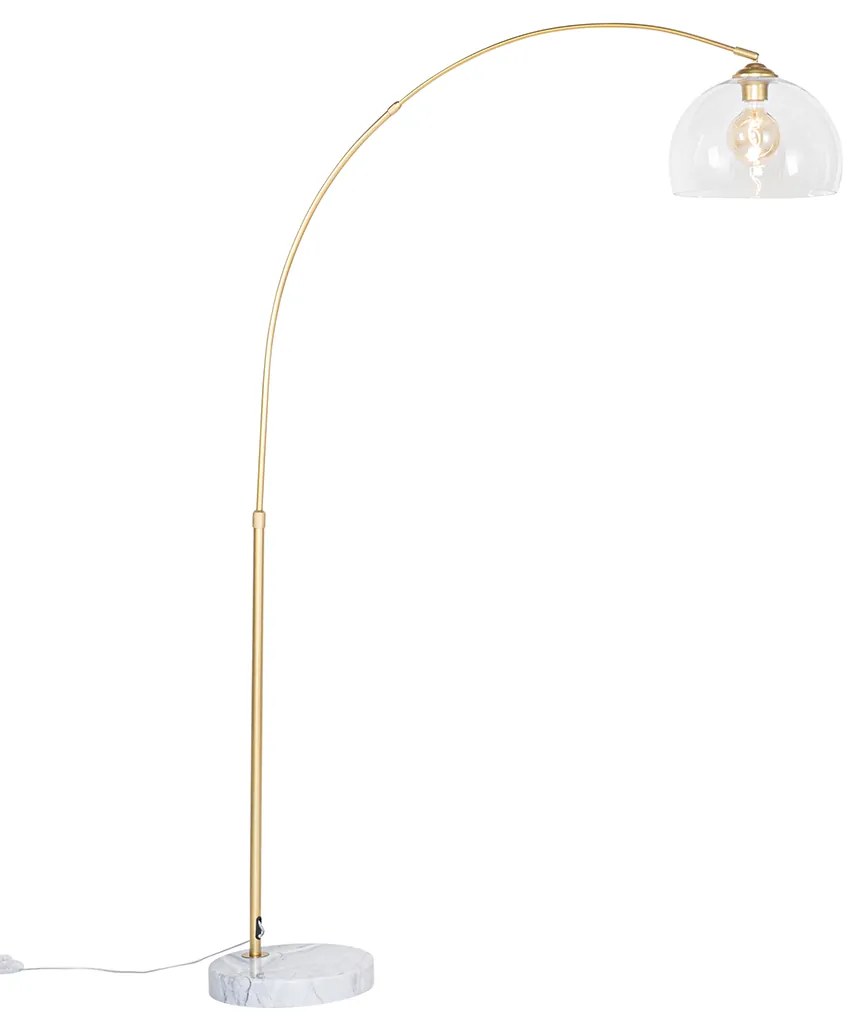 Moderne booglamp messing met helder glas - Arc Modern E27 Binnenverlichting Lamp