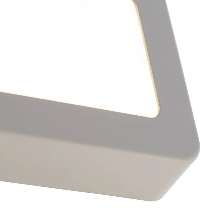 Moderne rechthoekige buitenwandlamp grijs incl. LED - Prim