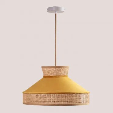 Hanglamp Van Fluweel En Rotan Xanti Mosterd - Sklum