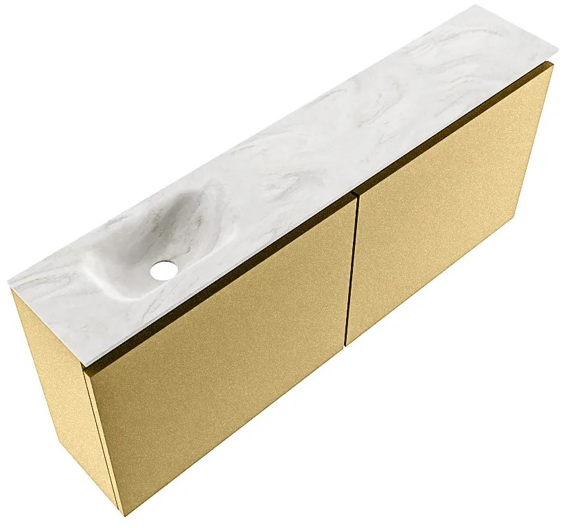 Mondiaz Ture DLux toiletmeubel 120cm oro met wastafel ostra links zonder kraangat