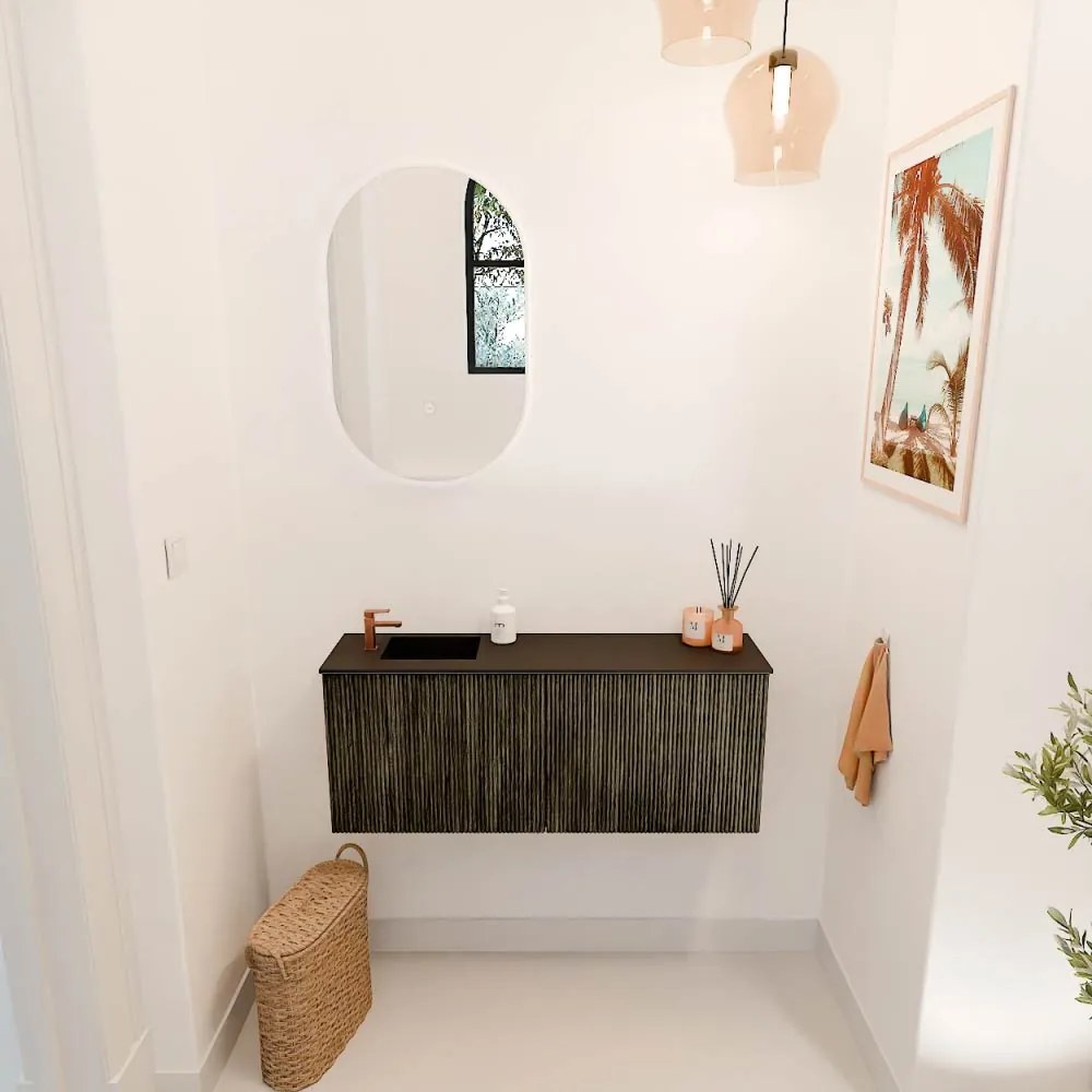 Mondiaz Joya 100cm toiletmeubel shadow met wastafel faye links 1 kraangat urban