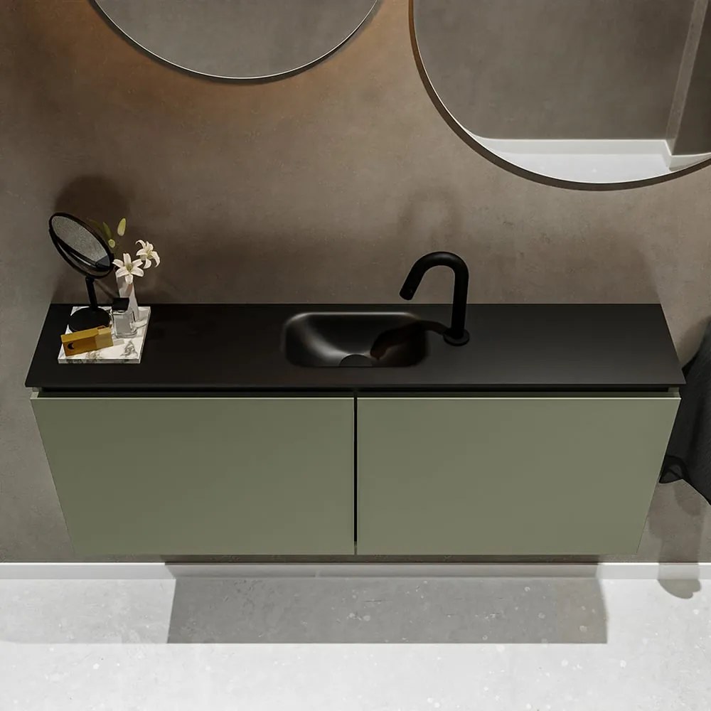 Mondiaz Ture 120cm toiletmeubel army met wastafel urban midden 1 kraangat