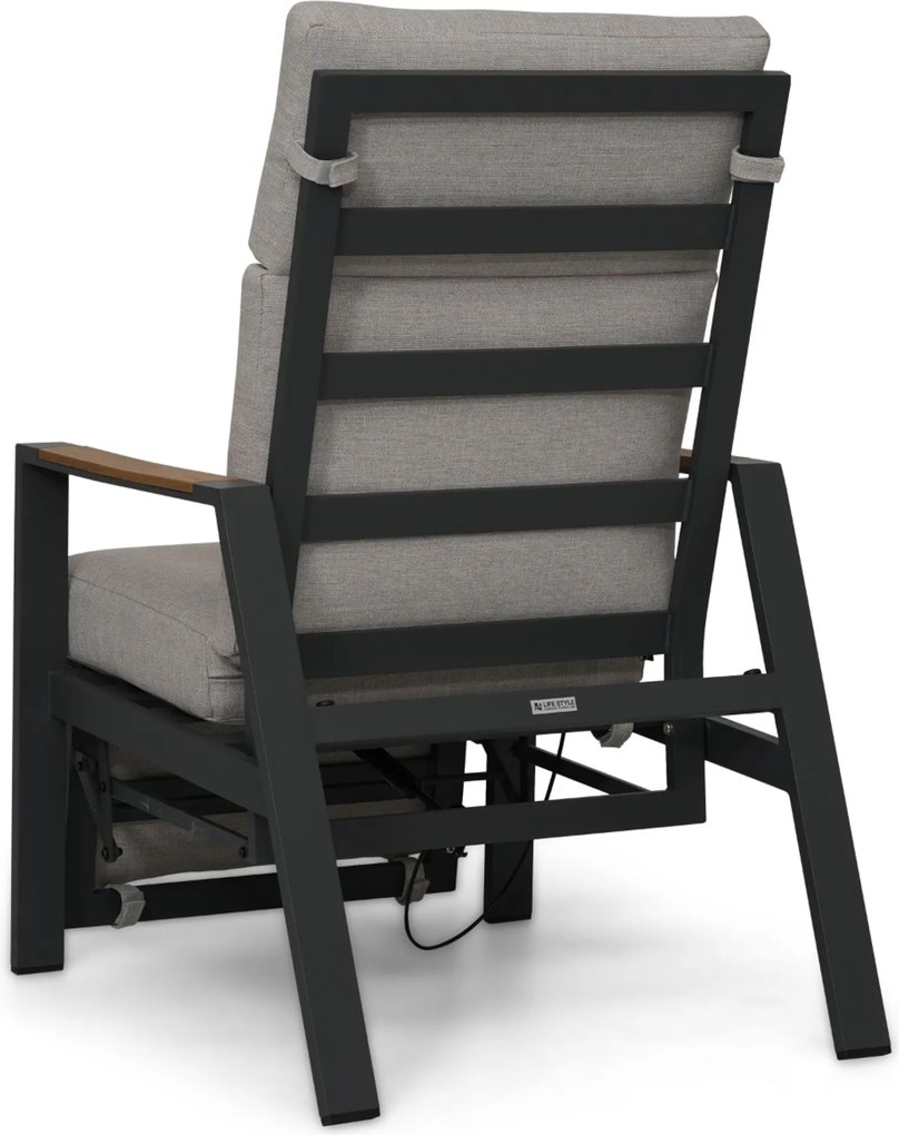 Lifestyle Garden Furniture Camino Relax Stoel Gasveer Verstelbaar Aluminium Grijs