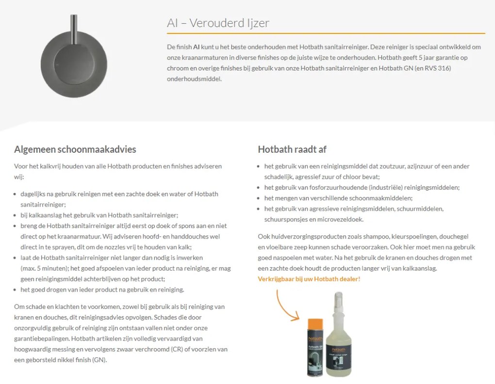 Hotbath Cobber Uitloop 25cm Verouderd Ijzer CB095