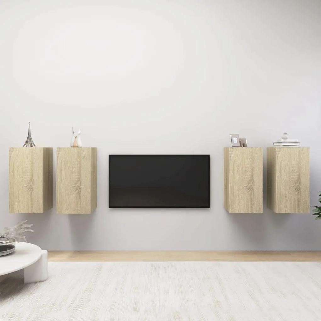 vidaXL Tv-meubelen 4 st 30,5x30x60 cm spaanplaat sonoma eikenkleurig
