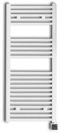 Sanicare elektrische design radiator 60x112cm wit met Bluetooth en thermostaat rechts zwart