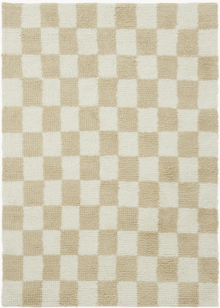 Handgeweven karpet Bilbao met ruitpatroon