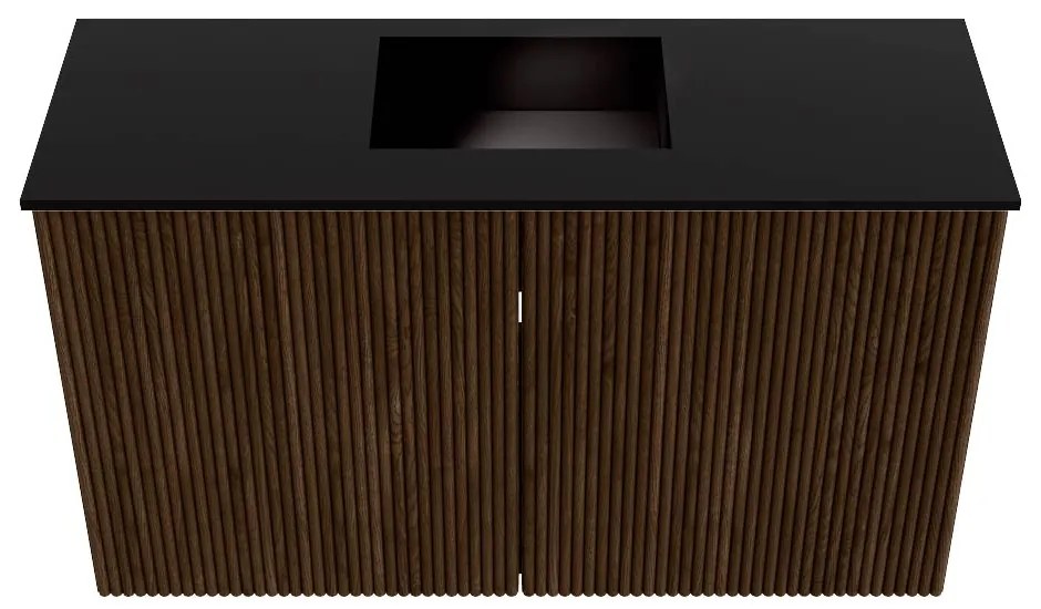 Mondiaz Joya 70cm toiletmeubel walnut met wastafel faye midden zonder kraangat urban