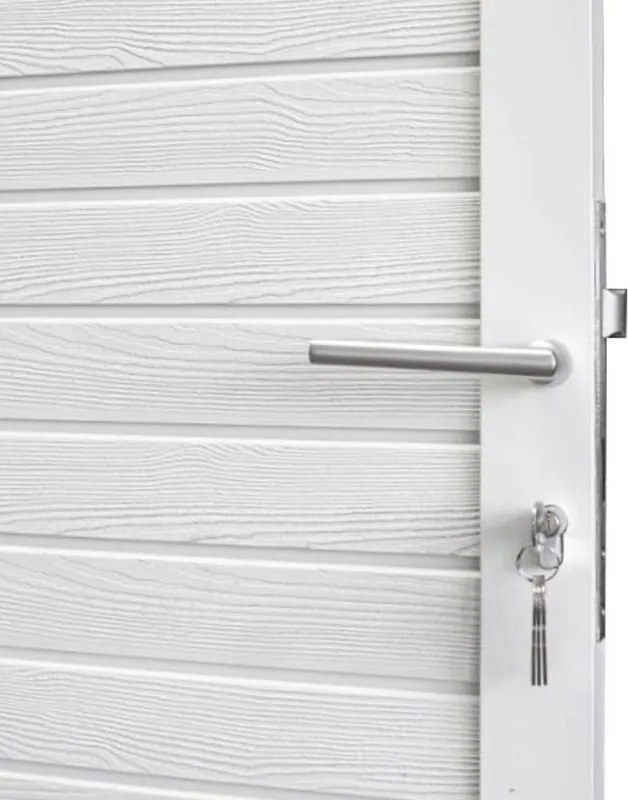 Tuindeur composiet Rhombus Double wit met wit aluminium frame compleet (90 x 180 cm)