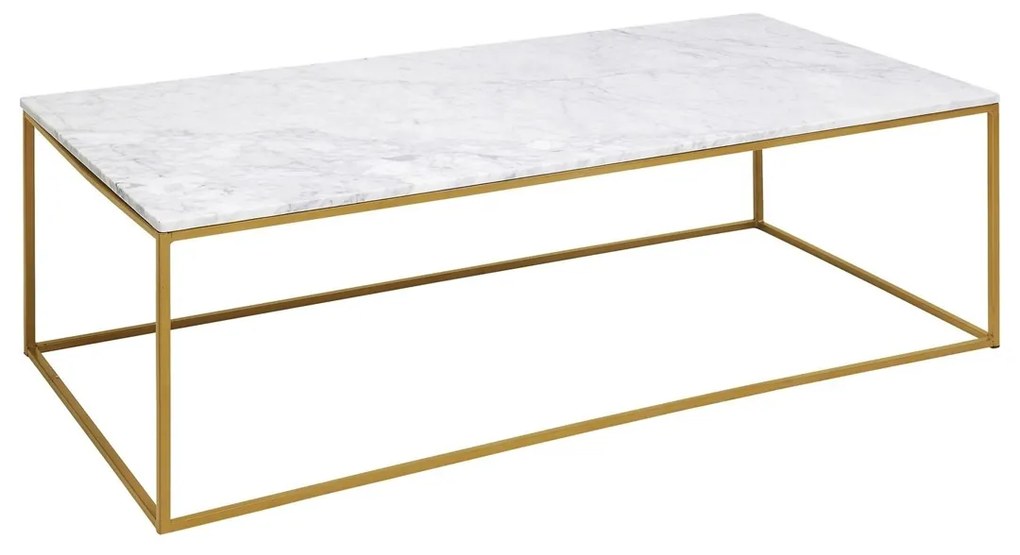 Kare Design Key West Salontafel Wit Marmer En Goud - 120 X 60cm.