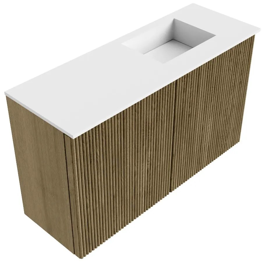 Mondiaz Joya 70cm toiletmeubel dusk met wastafel faye rechts zonder kraangat talc