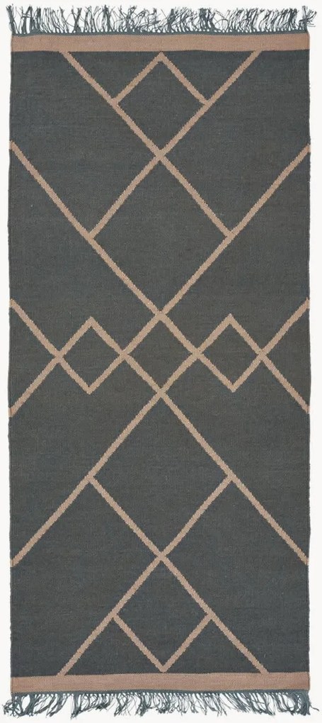 Handgeweven wollen loper Smilla