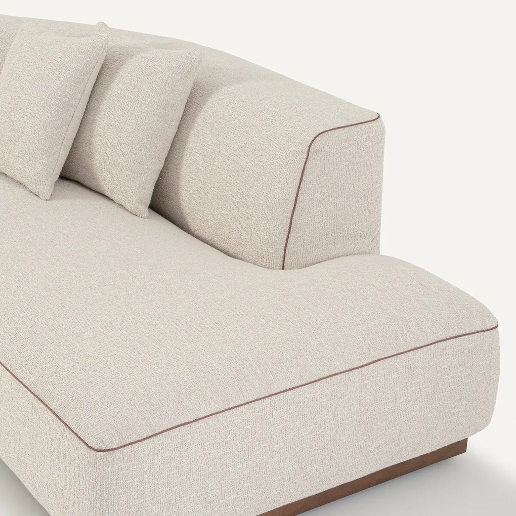 Open hoekbank links met bouclé voetensteun, JACOPO