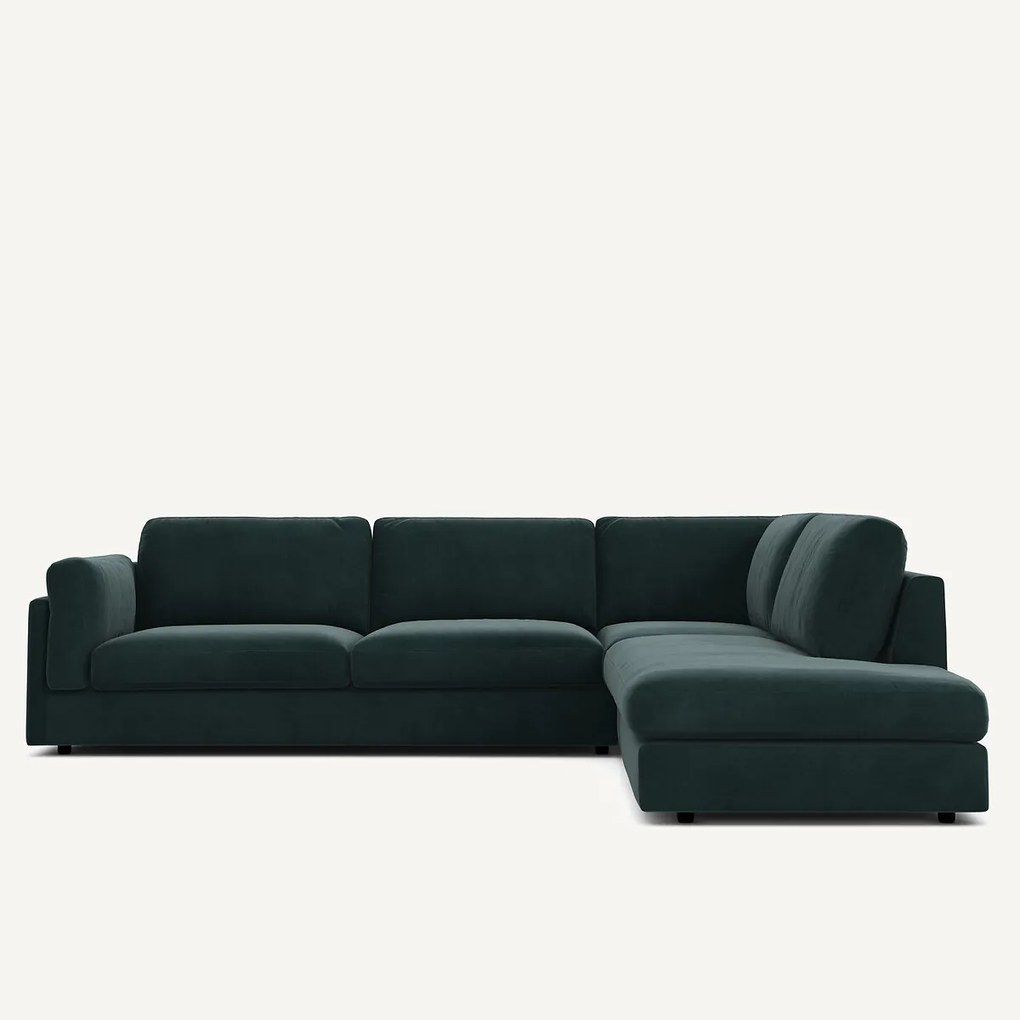 Hoekslaapbank met longchair van badstof, César