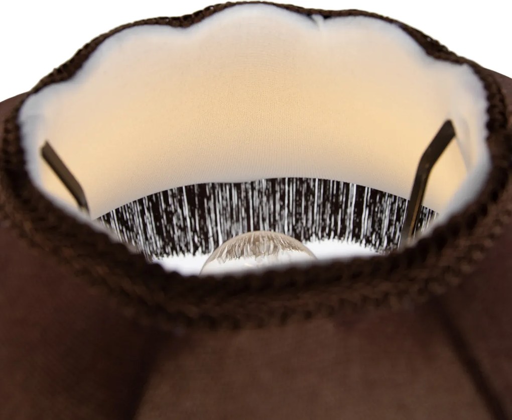 Vloerlamp zwart met bruine kap en witte binnenkant 45cm - Classico