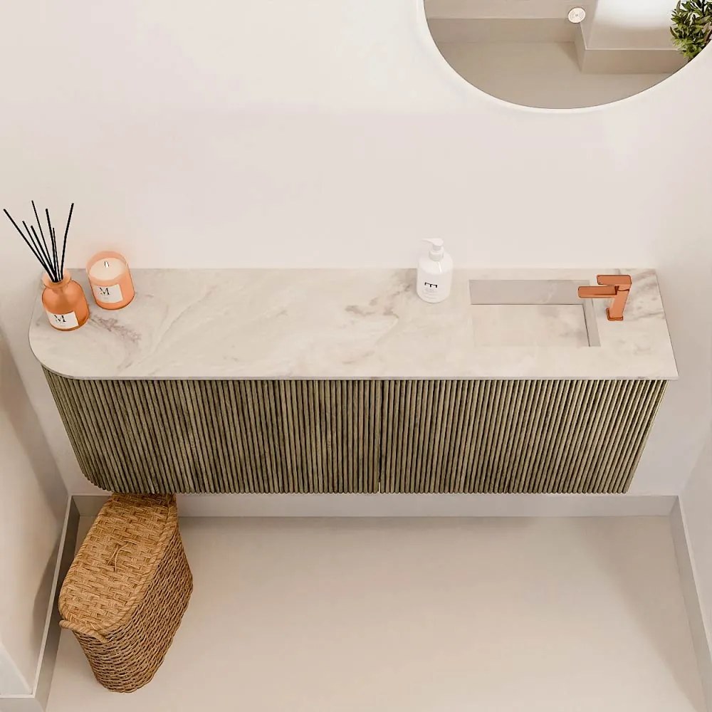 Mondiaz Joya DLux 110cm toiletmeubel ronding links dusk met wastafel faye rechts 1 kraangat frappe