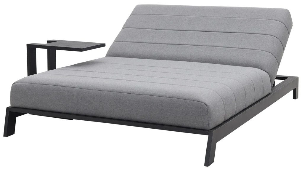 Mexico 2-persoons sunbrella ligbed met bijzettafel - Lichtgrijs