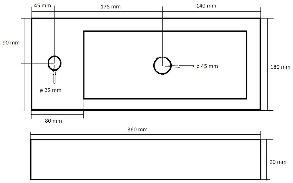 Best Design Allure fontein rechts 36x18x9cm zwart marmer