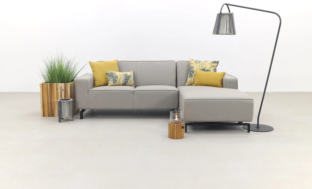 Boavista Sunbrella loungebank chaise longue - Nature Grey - 2-delig - links