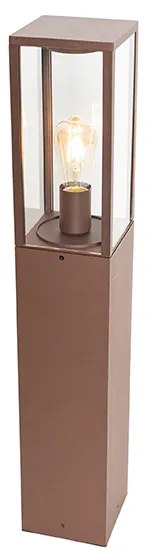 Buitenlamp roestbruin met grondpin en kabelmof 80cm IP44 - Charlois Industriele / Industrie / Industrial, Modern E27 IP44 Buitenverlichting
