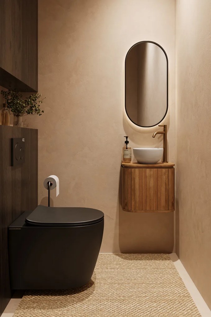 Livli Estrela toiletmeubel 40cm ribbelfront met witte waskom