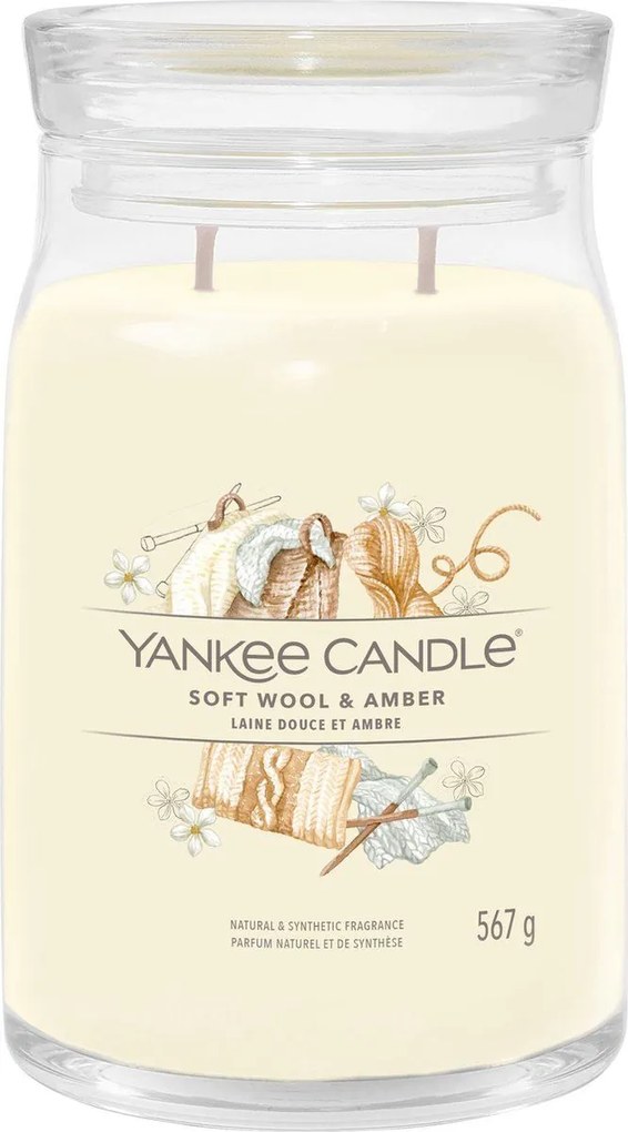 Yankee Candle geurkaars - Wool&amp;Amber - Signature Large Jar