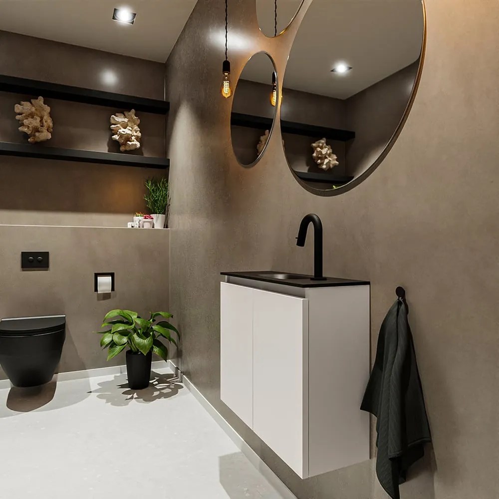 Mondiaz Ture 60cm toiletmeubel linen met wastafel urban midden 1 kraangat