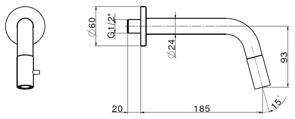 Salenzi Giro inbouw fonteinkraan geborsteld messing