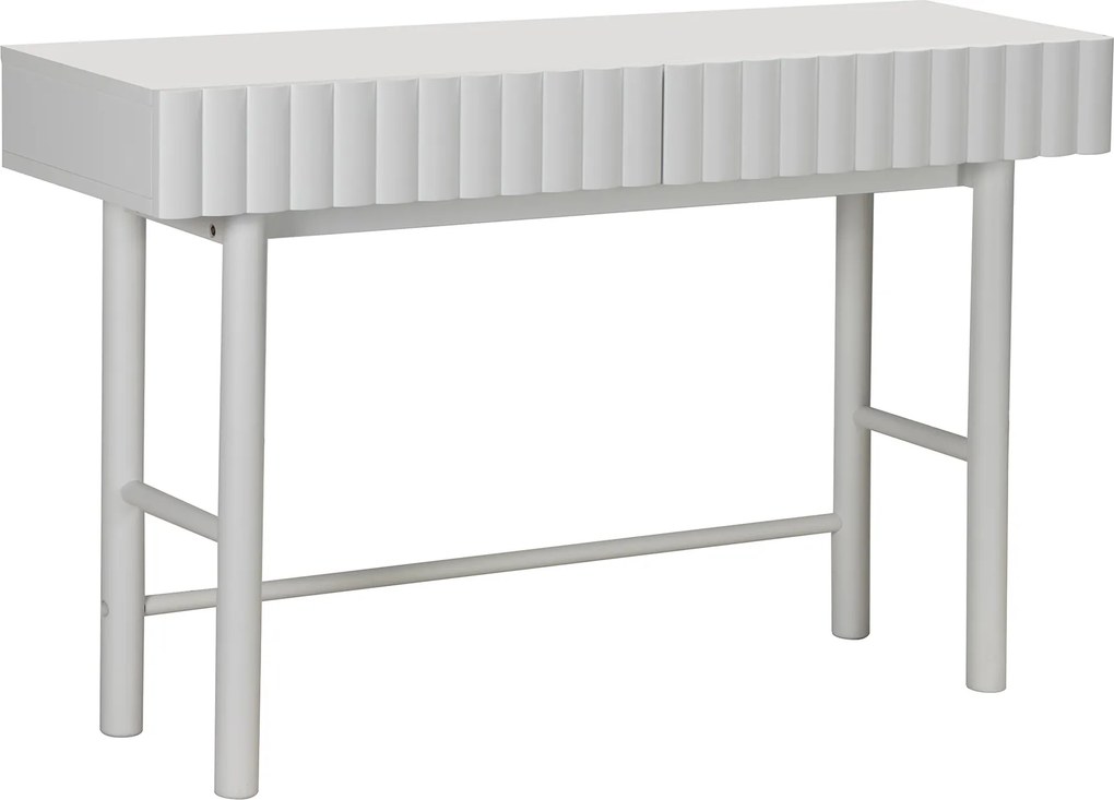 Sidetable Met Grote Ribbels Wit - 120 X 35cm.