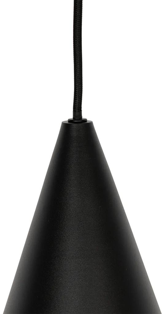 Moderne hanglamp zwart met opaal glas 3-lichts - Drop Modern E27 rond Binnenverlichting Lamp