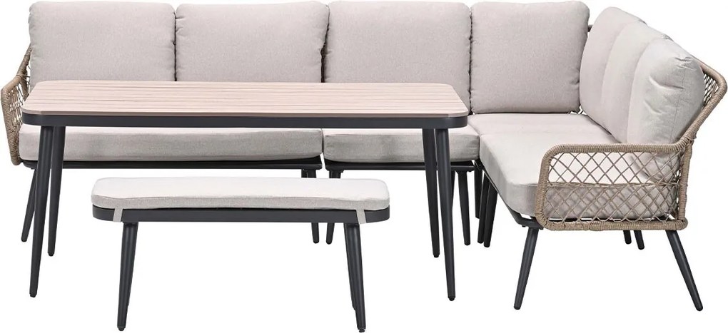 Garden Impressions Kalibo lounge dining set 6-delig R - desert sand