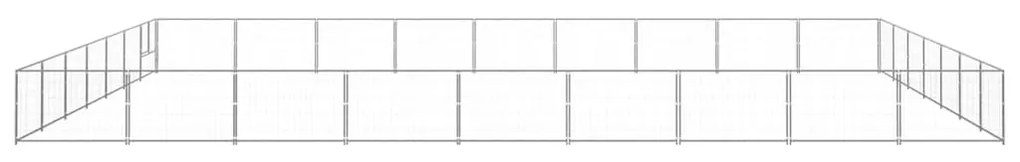 vidaXL Hondenkennel 63 m² staal zilverkleurig