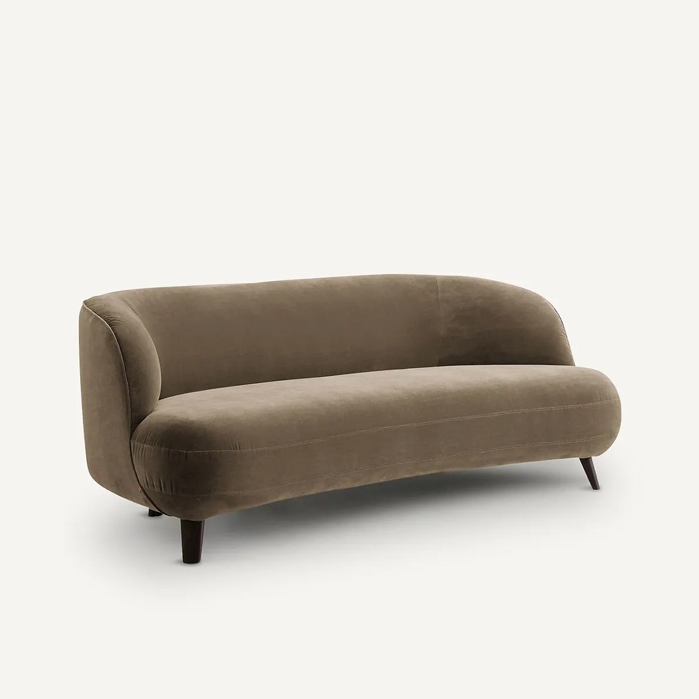 3-zits fluwelen bank, Rosebury, ontwerp Emmanuel Gallina