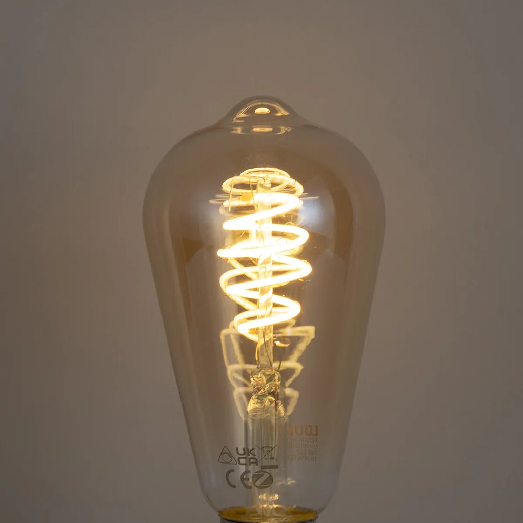 Set van 3 smart E27 dimbare LED lampen ST64 4.9W 320 lm 2500K incl. Zigbee Smart Hub