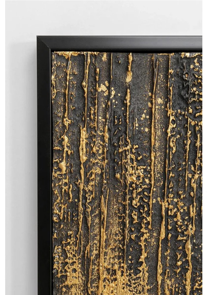 Kare Design Abstract Black Schilderij Goud Zwart